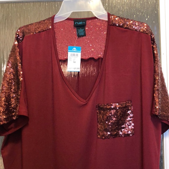 Rue21 Tops - Rue 21 + burgundy sequin top